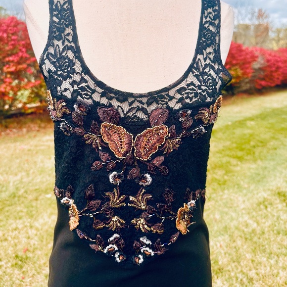 FREE PEOPLE Black dress Embroidered Beaded Sequin Secrets of Eden - Picture 10 of 16